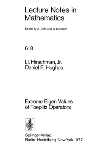 Extreme Eigen Values of Toeplitz Operators