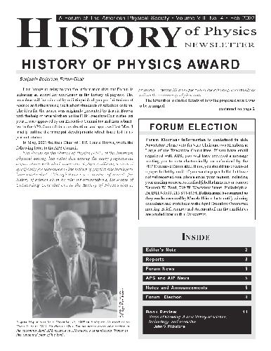 History of Physics Newsletter