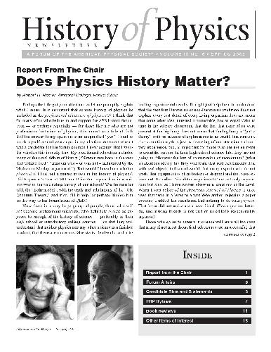 History of Physics Newsletter