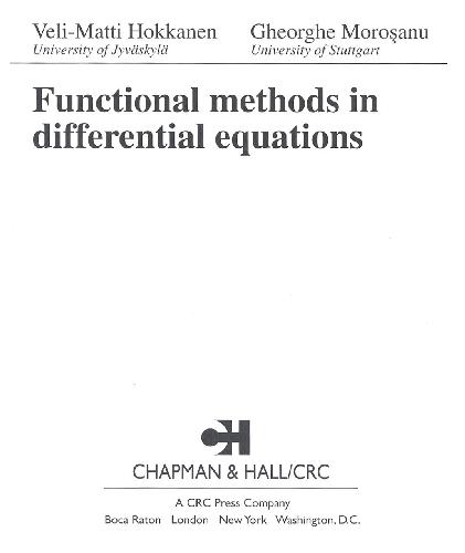 Functional Methods in Differential Equations