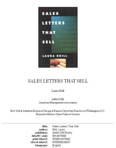 Sales Letters That Sell