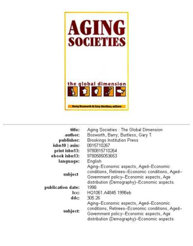 Aging Societies: The Global Dimension