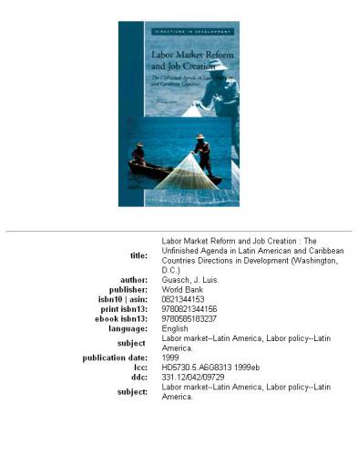 Labor Market Reform and Job Creation: The Unfinished Agenda in Latin American and Caribbean Countries