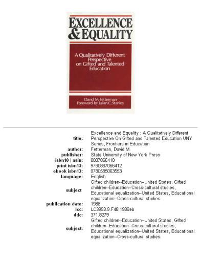 Excellence and Equality: A Qualitatively Different Perspective on Gifted and Talented Education (Frontiers in Education Ser.)