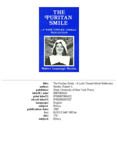 The Puritan Smile: A Look Toward Moral Reflection