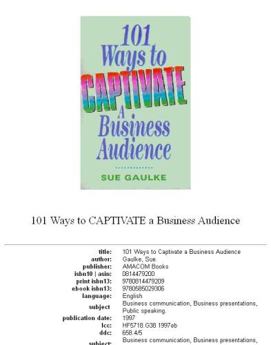 101 Ways to Captivate a Business Audience