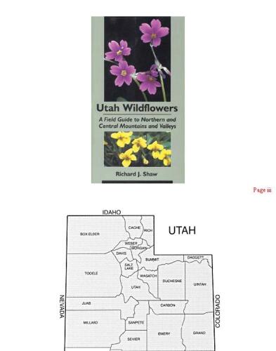 Utah Wildflowers: A Field Guide To Northern And Central Mountains And Valleys