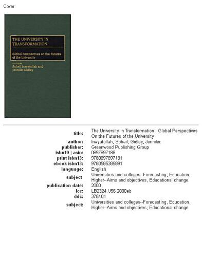 The University in Transformation: Global Perspectives on the Futures of the University