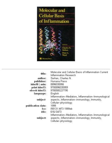 Molecular and Cellular Basis of Inflammation (Current Inflammation Research)