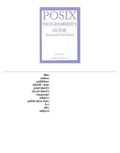 POSIX Programmer's Guide