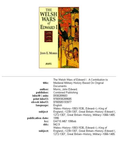 Welsh Wars Of Edward I (Medieval Military Library)