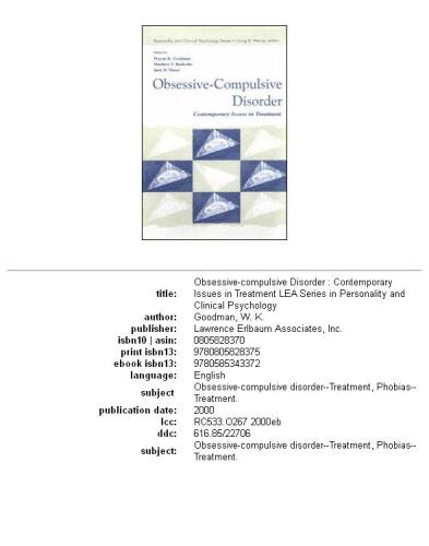 Obsessive-Compulsive Disorder: Contemporary Issues in Treatment