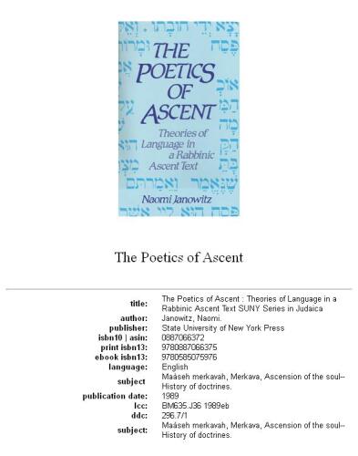 The Poetics of Ascent: Theories of Language in a Rabbinic Ascent Text