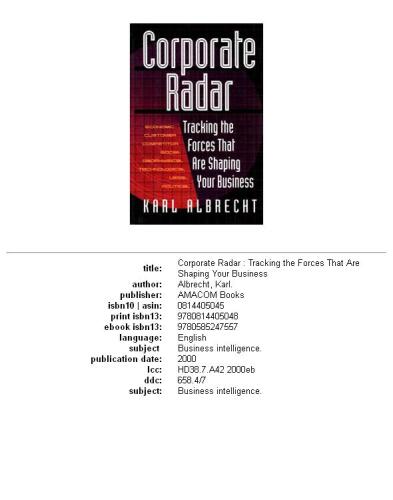 Corporate Radar: Tracking the Forces that Are Shaping Your Business