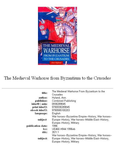 Medieval Warhorse: From Byzantium To The Crusades (Medieval Military Library)