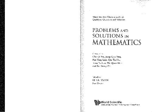 Problems and Solutions in Mathematics