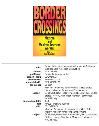 Border Crossings: Mexican and Mexican-American Workers (Latin American Silhouettes)