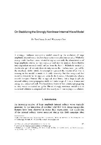 OnStabilizing the Strongly Nonlinear InternalWave Model