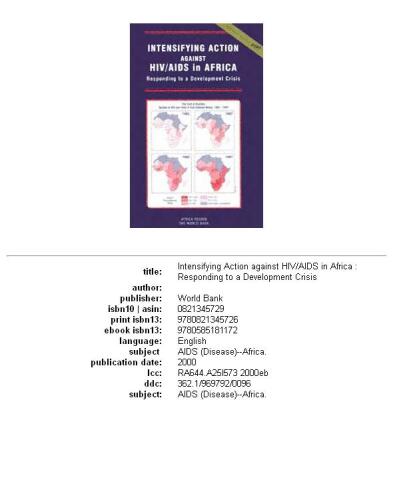 Intensifying Action Against HIV Aids in Africa: Responding to a Development Crisis