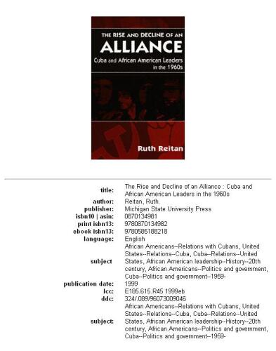 The Rise and Decline of an Alliance: Cuba and African-American Leaders in the 1960s