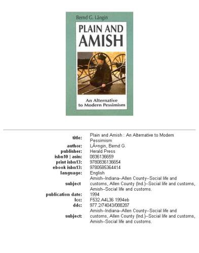 Plain and Amish: An Alternative to Modern Pessimism