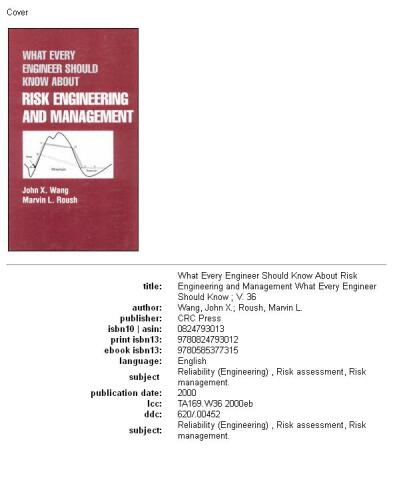 What Every Engineer Should Know About Risk Engineering and Management