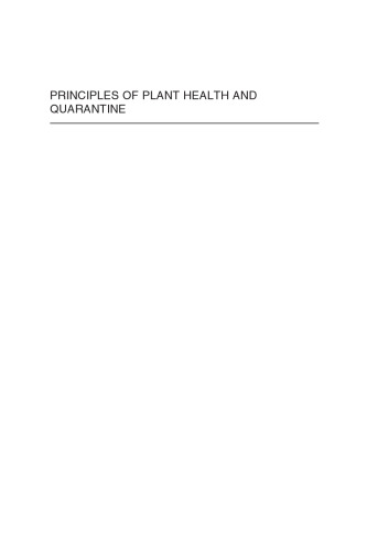 Principles of Plant Health and Quarantine (Cabi Publishing)