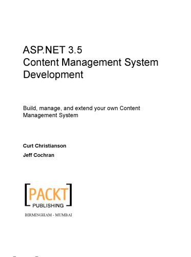 ASP.NET 3.5 Content Management System Development