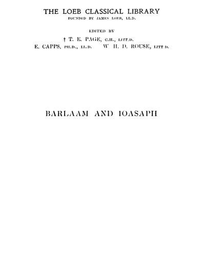 John Damascene: Barlaam and Ioasaph