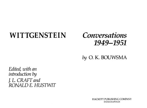 Wittgenstein: conversations, 1949-1951