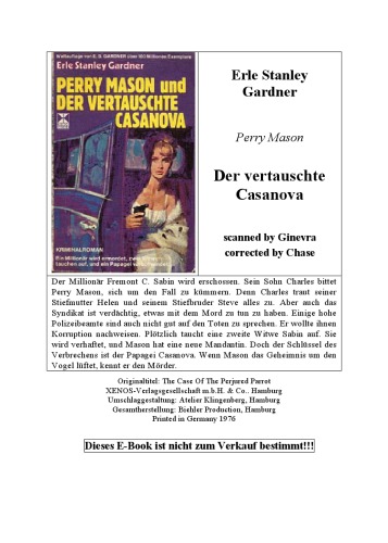 Perry Mason und der vertauschte Casanova