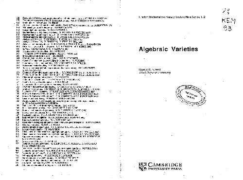 Algebraic Varieties