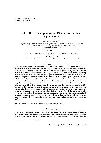 The efficiency of pooling mRNA in microarray experiments