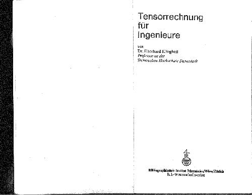 Tensorrechnung für Ingenieure