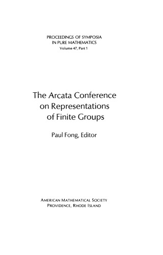 The Arcata Conference on Representations of Finite Groups, Part I