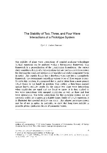 The Stability of Two,Three,and Four Wave Interactions of a Prototype System