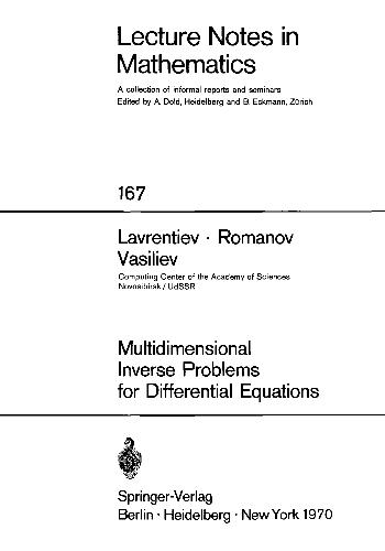 Multidimensional inverse problems for differential equations 