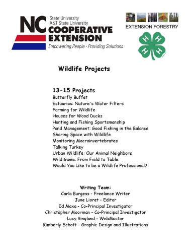 Wildlife Projects, Age Level 13-15   Activity Book 