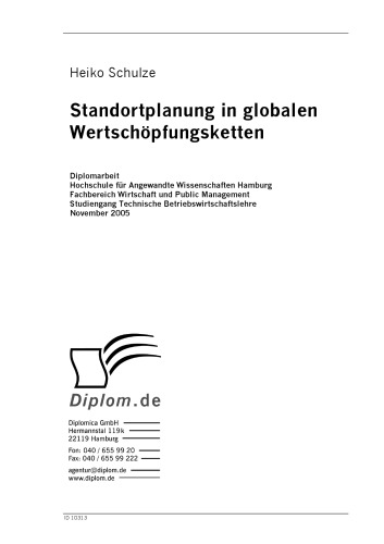 Standortplanung in globalen Wertschöpfungsketten