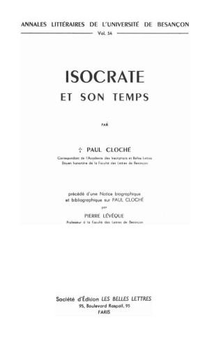 Isocrate et son temps