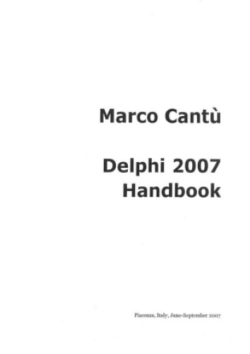 Delphi 2007 Handbook