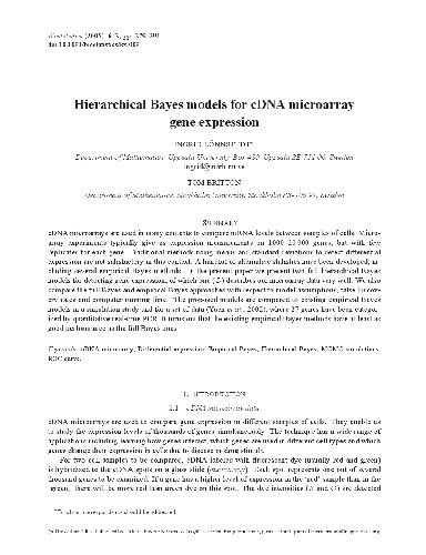 Hierarchical Bayes models for cDNA microarray gene expression