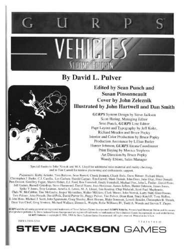 GURPS Vehicles: From Chariots to Cybertanks...and Beyond! (GURPS: Generic Universal Role Playing System)