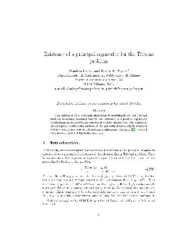 Existence of a principal eigenvalue for the Tricomi problem