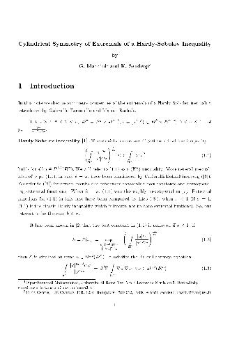 Cylindrical symmetry of extremals of a Hardy-Sobolev inequality