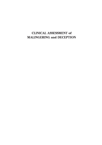 Clinical Assessment of Malingering and Deception, 3rd edition