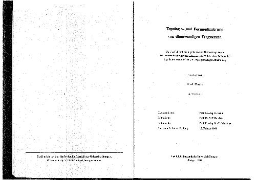 Topologie- und Formoptimierung von duennwandigen Tragwerken