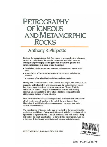 Petrography of Igneous and Metamorphic Rocks