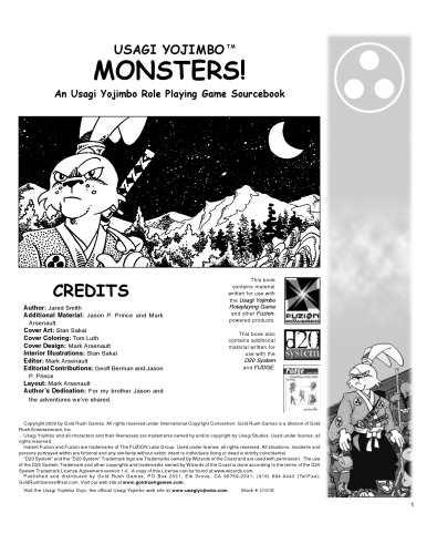 Monsters! (Usagi Yojimbo RPG)