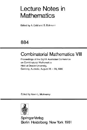 Combinatorial Mathematics: Proceedings